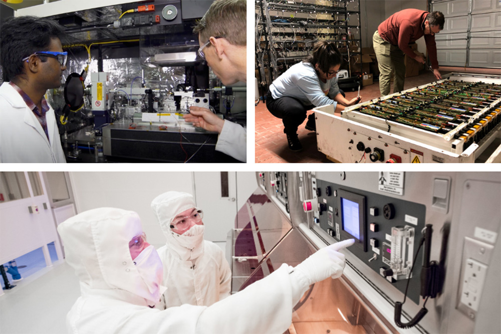 Collage of energy research photos