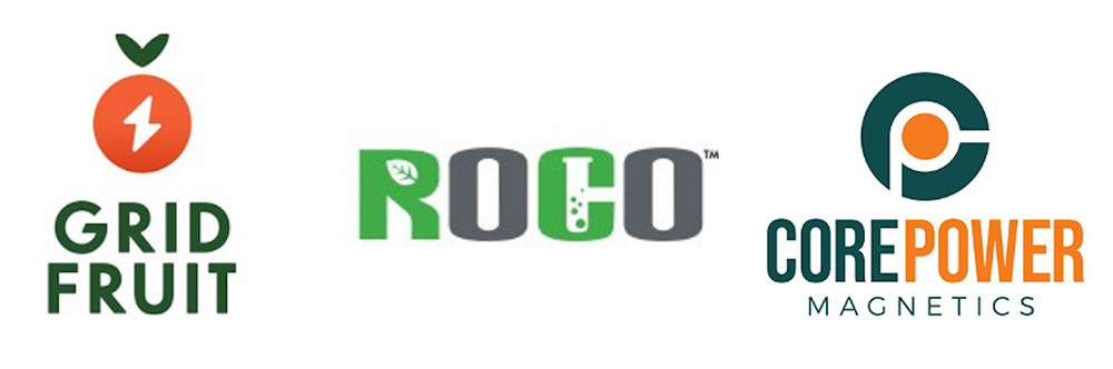 Grid Fruit, Roco, and Core Power logos