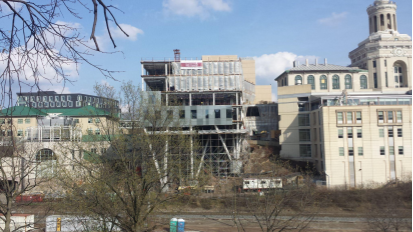 View of Scott Hall from Schenley Drive