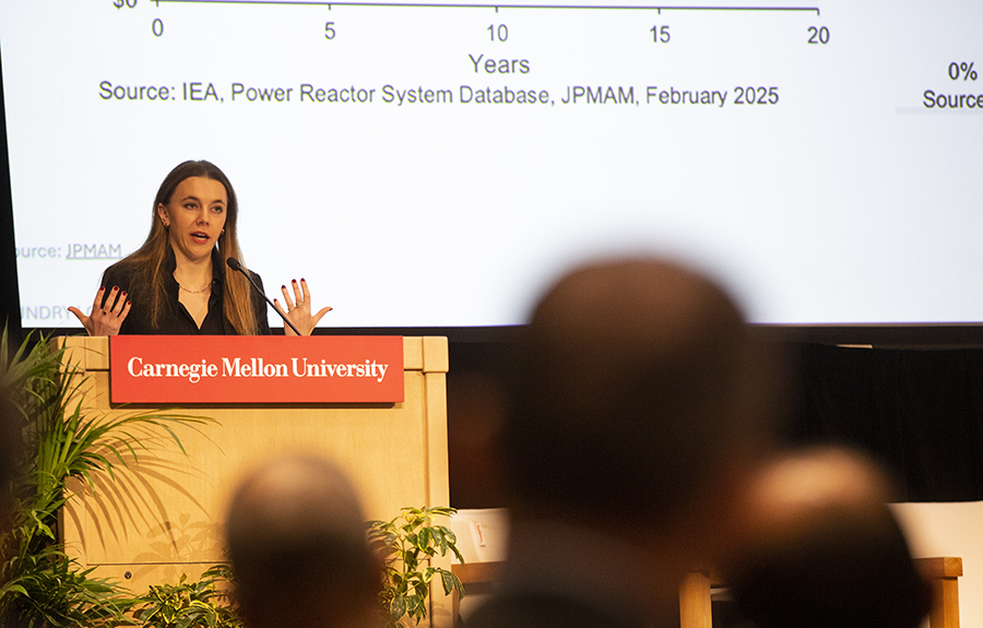 Lisa Hansmann delivers a keynote on Investor Day during Energy Week 2025.