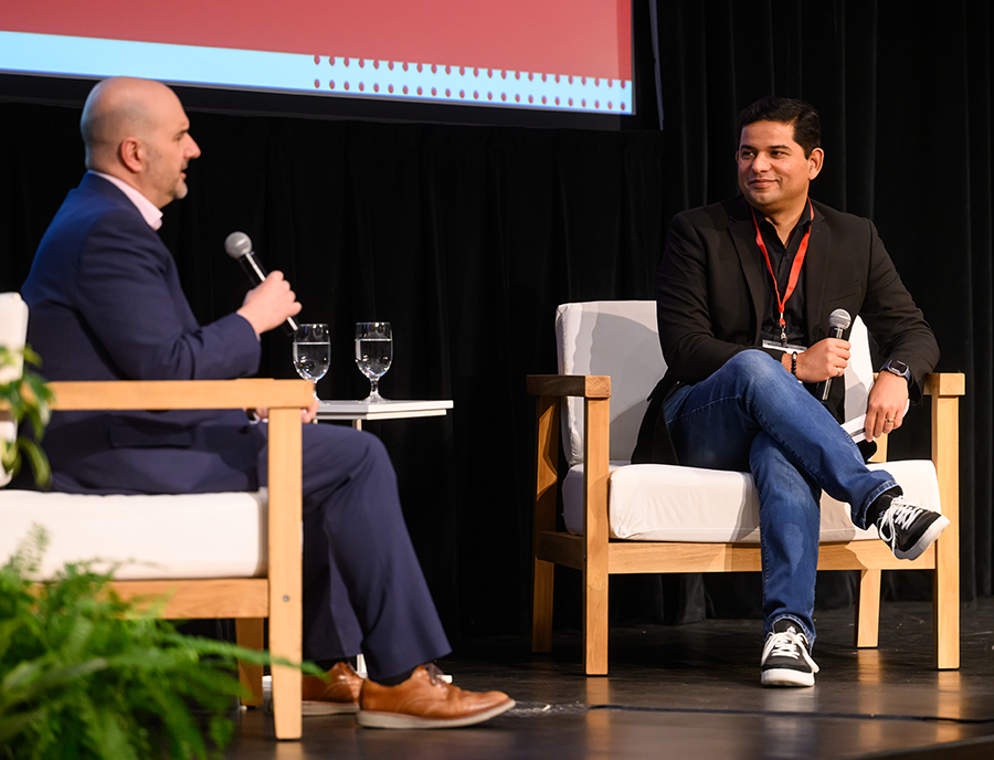 Vibhu Kaushik of Amazon Web Services joins Scott Institute Director Costa Samaras for a fireside chat during Energy Week 2025.