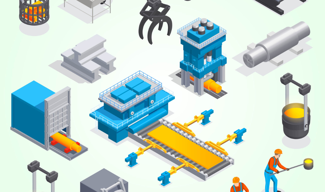 Animation of steel production process